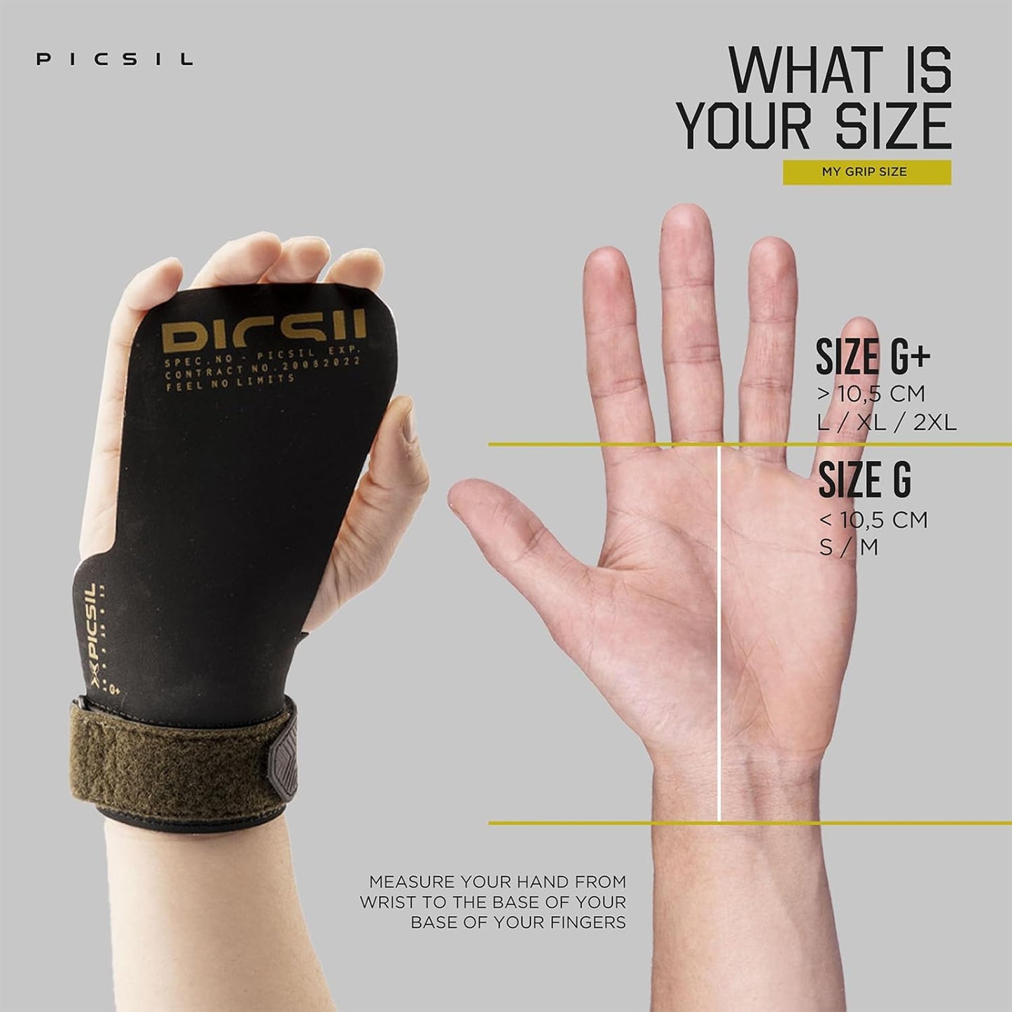 PicSil Phoenix Grips, Magnesium-Free, Fingerless Gloves for Cross Training, Gymnastics, WODs, Hand Protection from Rips and Blisters During Workouts and Weightlifting, Unisex