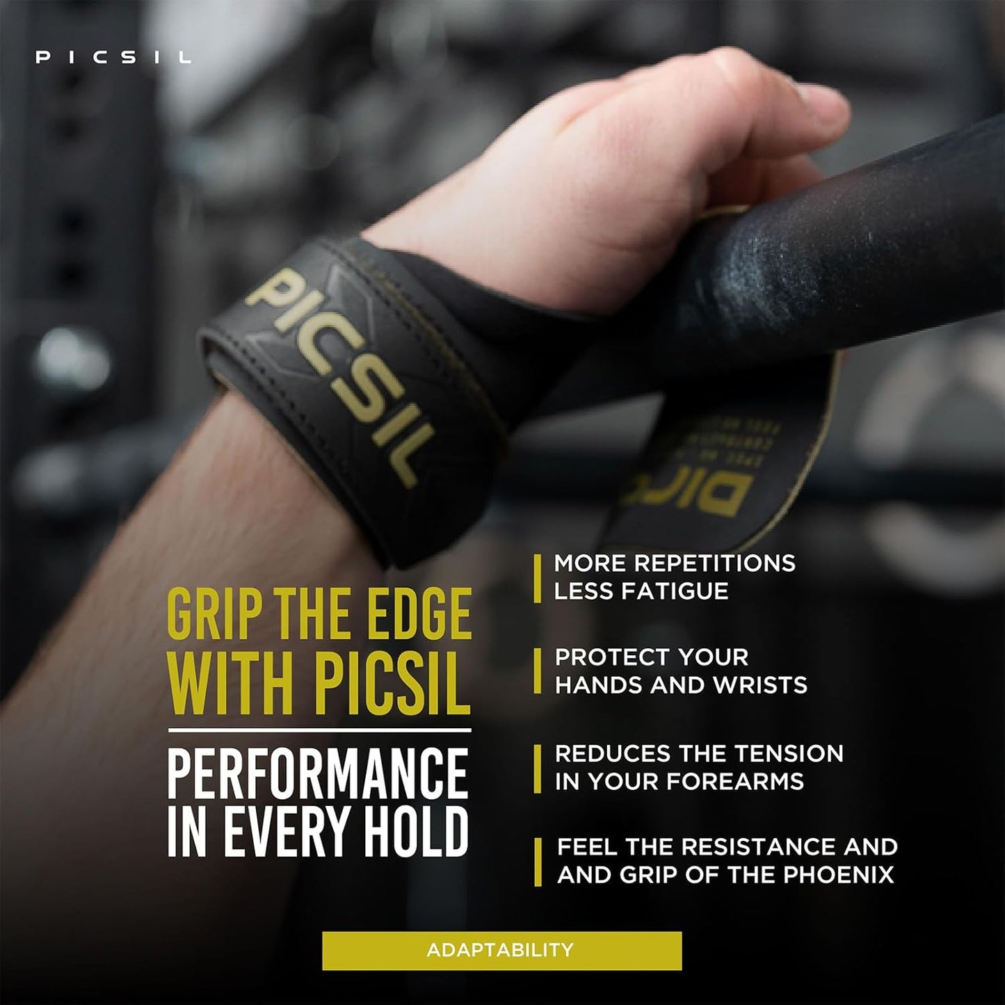 PicSil Phoenix Grips, Magnesium-Free, Fingerless Gloves for Cross Training, Gymnastics, WODs, Hand Protection from Rips and Blisters During Workouts and Weightlifting, Unisex