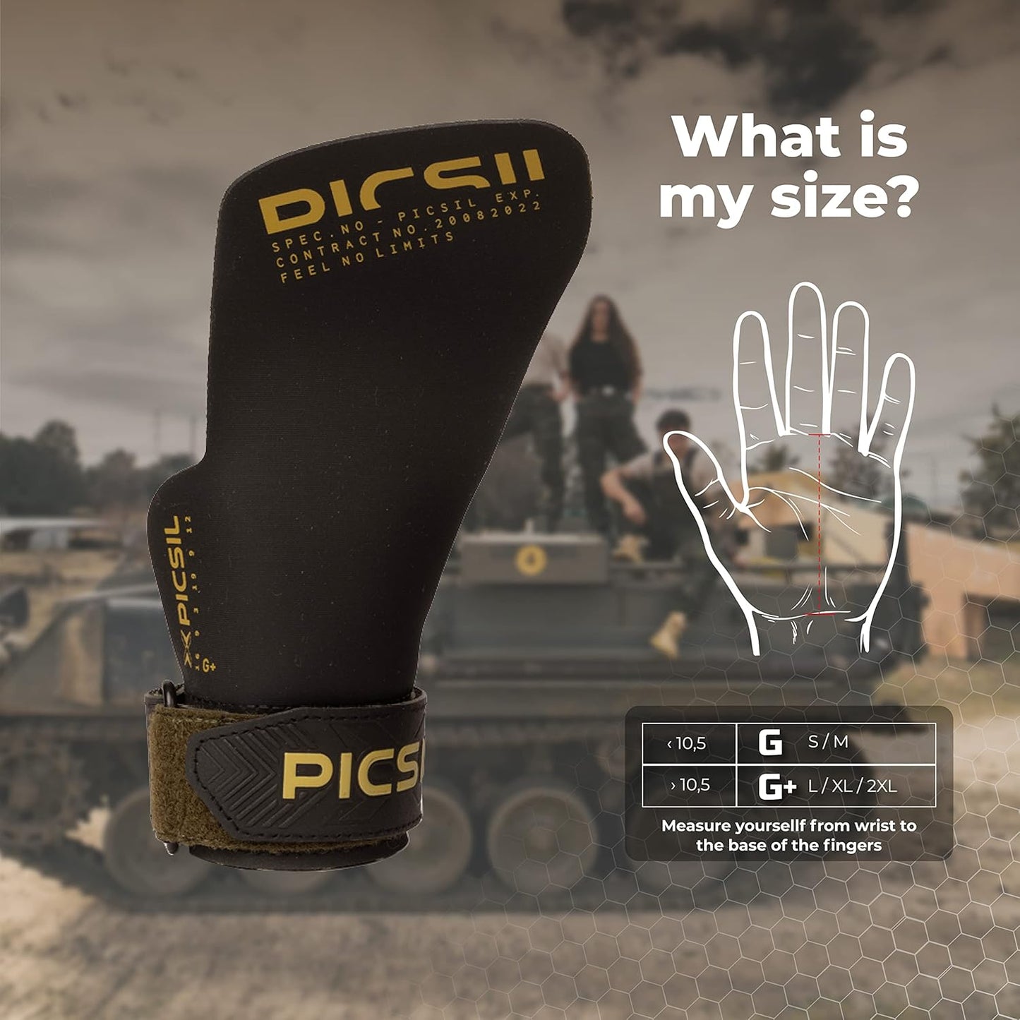 PicSil Phoenix Grips, Magnesium-Free, Fingerless Gloves for Cross Training, Gymnastics, WODs, Hand Protection from Rips and Blisters During Workouts and Weightlifting, Unisex